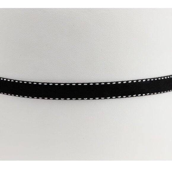 Black Velvet Choker Adjustable black with white design (#12) - Picture 8 of 8